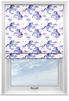 Unicorn Magic, Purple - Twist&Fit Roman Blind